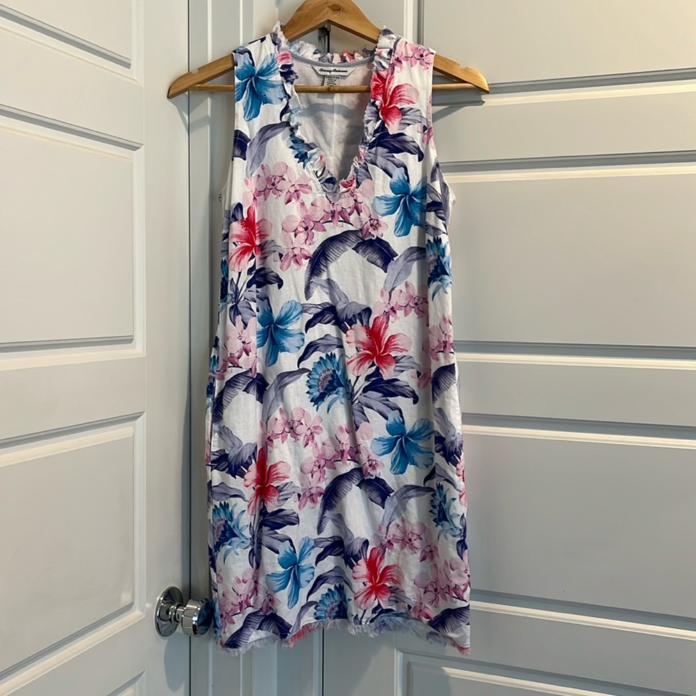 Tommy Bahama XXS Linen Shift dress (lined) with pockets- Fits size 2